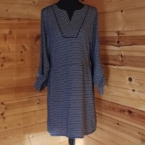 Large Dana Buchman Blue Black And Tan Dress